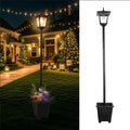 Outdoor Solar Post Lights 59 Dusk to Dawn Solar Lamp Post Waterproof Solar Floor Lamps Warm White Pole Lights with Planter for Patio Backyard Lawn Garden
