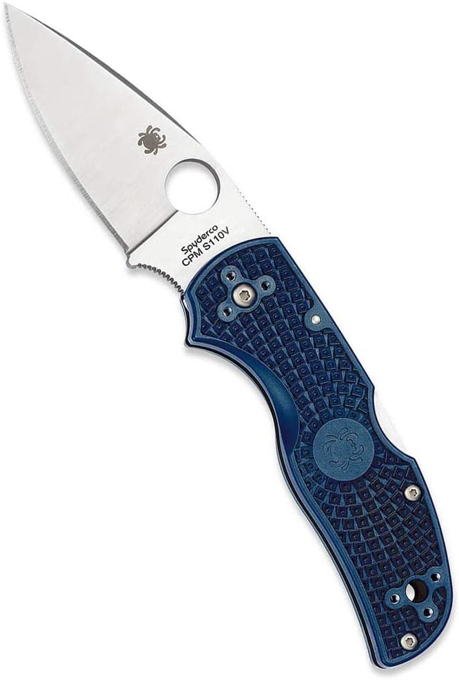 Spyderco Native 5 Lightweight Folding Knife with 2 CPM S110V Steel Blade and FRN Handle - EDC Knife for Men and Women Perfect for Hunting Tactical Camping Survival Hiking - PlainEdge - C41PDBL5
