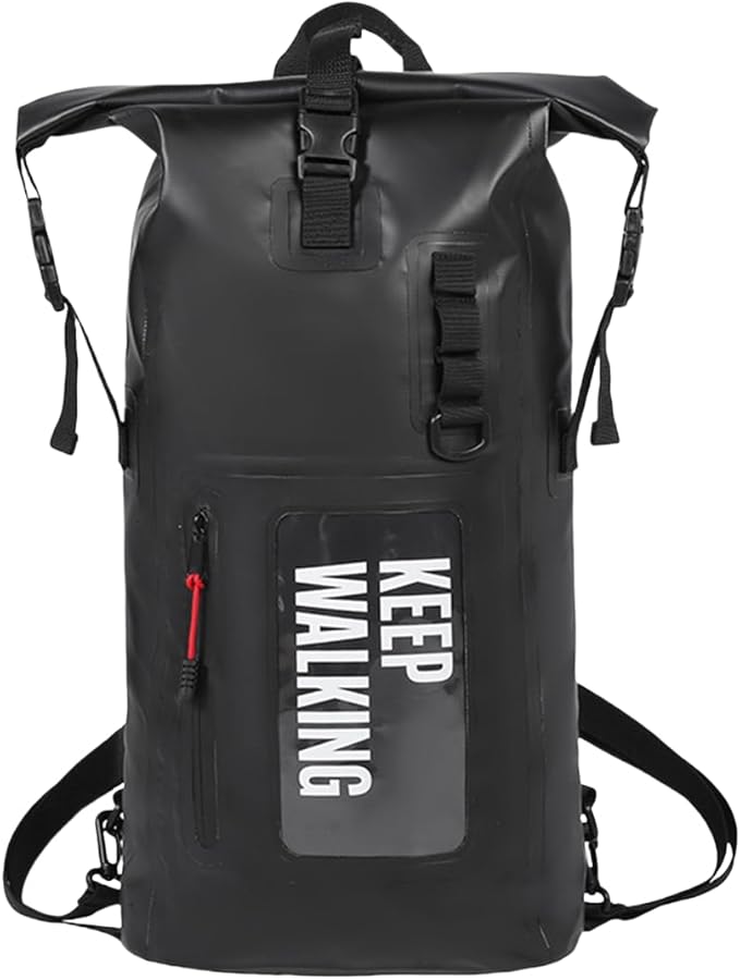 Generic Outdoor PVC Waterproof Dry Backpack Water Floating Bag Roll Top Sack Dry Bags for Kayaking Waterproof Flotation 30L (Black30L)