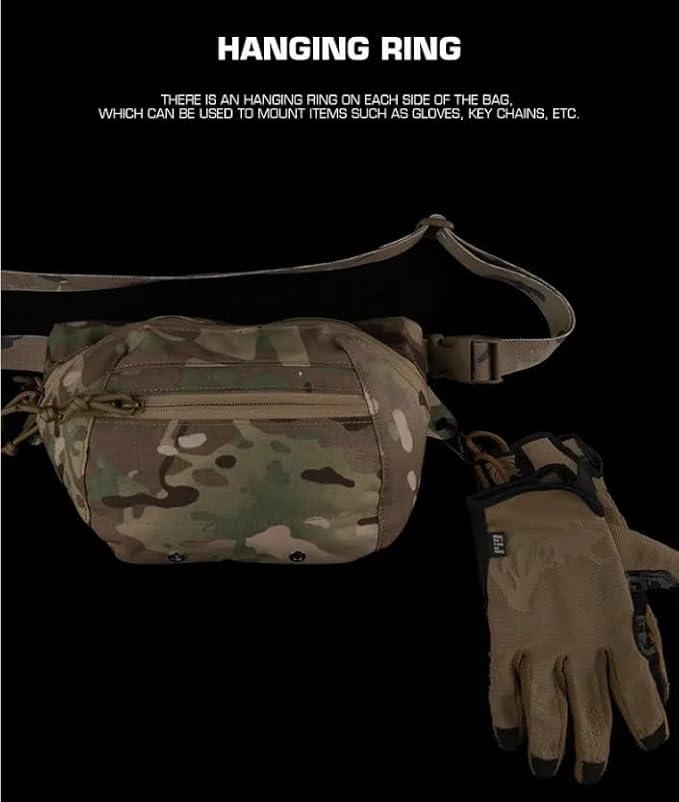 Tactical Outdoor Waist Pack Durable Fabric Crossbody Bag for Hunting Essentials Team Storage(BCP)