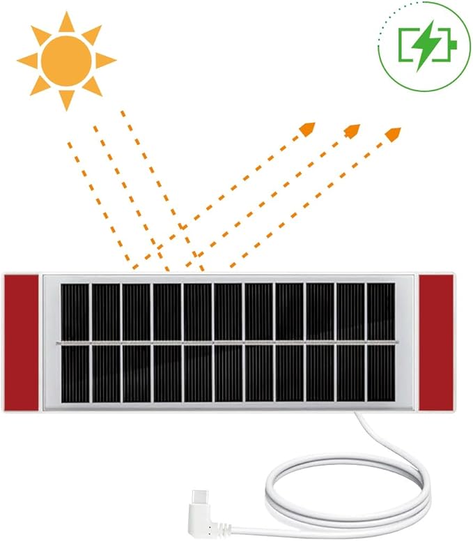 1pcs Solar Panel 1.3W5.5V Suitable for Electric Blinds Smart Blinds USB-C Plug Mobile Solar Power Generation Installed on Window Solar Power Panel