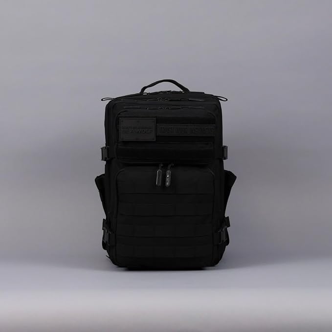 WOLFpak 25L Tactical Gym Backpack (Nightshade Edition) Durable 1000D Waterproof Oxford Material with MOLLE Webbing Laptop Pocket &amp Dual Cup Holders