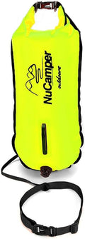 NuCamper Swim Buoy for Open Water Swimmers With Adjustable Waist Belt Waterproof Dry Bag Swim Bubble For Safty Swimming Training Snorkeling Kayaking Diving Boating Large Capacity 28L