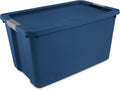Extra Large 34 Gallon Storage Bin with Secure Latching Lid Plastic Storage Container Tote Box Blue for Garage Basement Home Organization