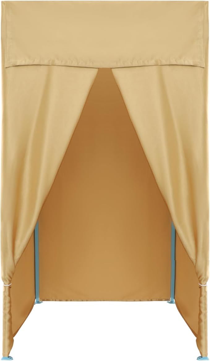 Portable Privacy Dressing Room Height Adjustable Canopy Changing Room for Indoor Photoshoots Camping Pool 3.28 * 3.28 * 6.56ft (Champagne Gold)
