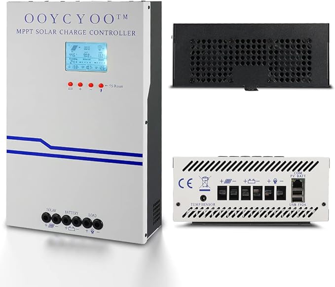 100 Amp MPPT Charge Controller MPPT 12V 24V 36V 48V Auto 100amp Solar Charge Regulator Max 150V w/LCD Display Work with AGM Gel Flooded and Lithium Max Input Power 5000W
