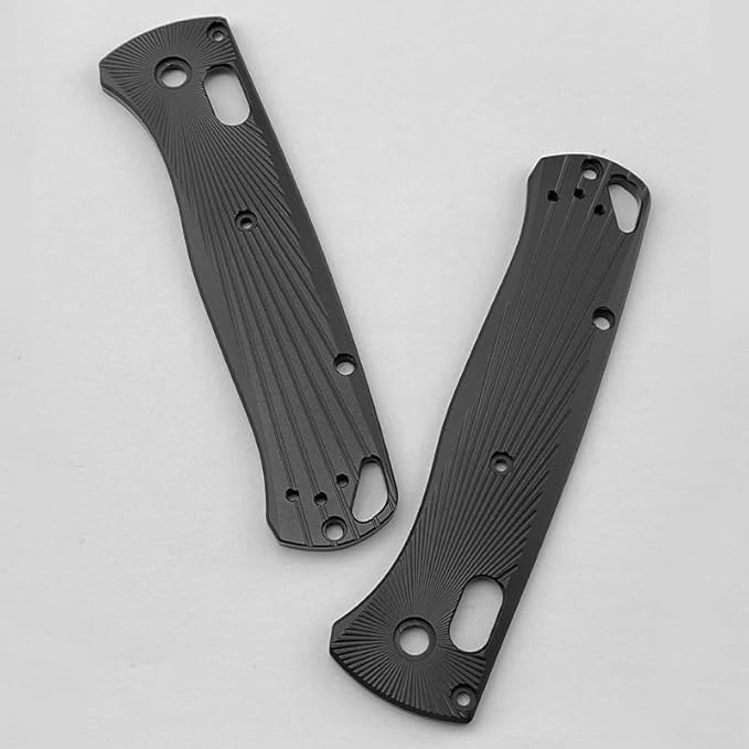 1 Pair Custom Aluminum Alloy Scales Fits for Bugout 535 CNC Non Slip Handle Patch DIY Accessory(Black)