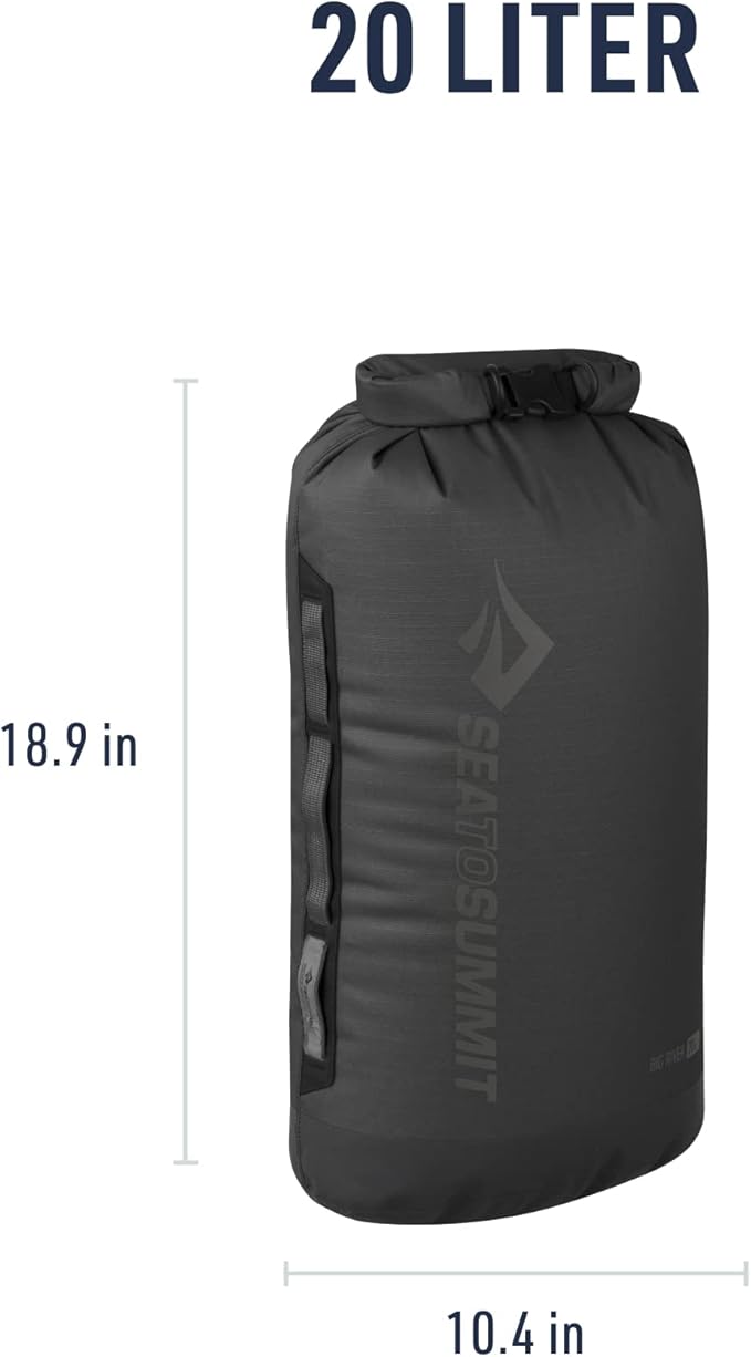 Sea to Summit Big River Dry Bag Heavy-Duty Dry Storage 20 Liter Jet Black
