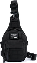 WOLFpak 4L Mini Tactical Sling Bag (Alpha Black) Compact Crossbody Backpack for Gym Travel &amp EDC | Tactical Shoulder Bag with Multiple Pockets – Lightweight Durable Sling Pack for Men &amp Wome
