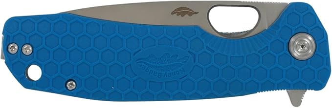 Honey Badger Large Pocket Knife EDC Drop Point Folding Utility Knife 3.6 Steel Blade Reversible Pocket Clip - (3.8oz) Drop Point Large Blue D2 HB1020