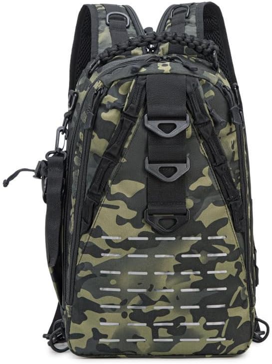 Outdoor Sports Pack Hiking Bag Rucksack Knapsack Combat Camouflage Tactical Backpack- Black CP