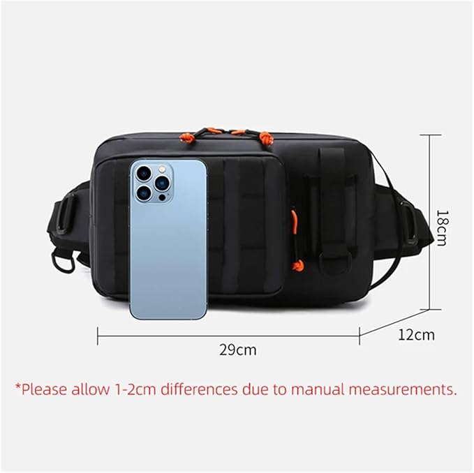 Outdoor Camping Chest Bag Tactical Shoulder Molle Waist Bags Fishing Lure Belt Pack Travel Sling Hiking Hunting Backpack Sac(Orange)