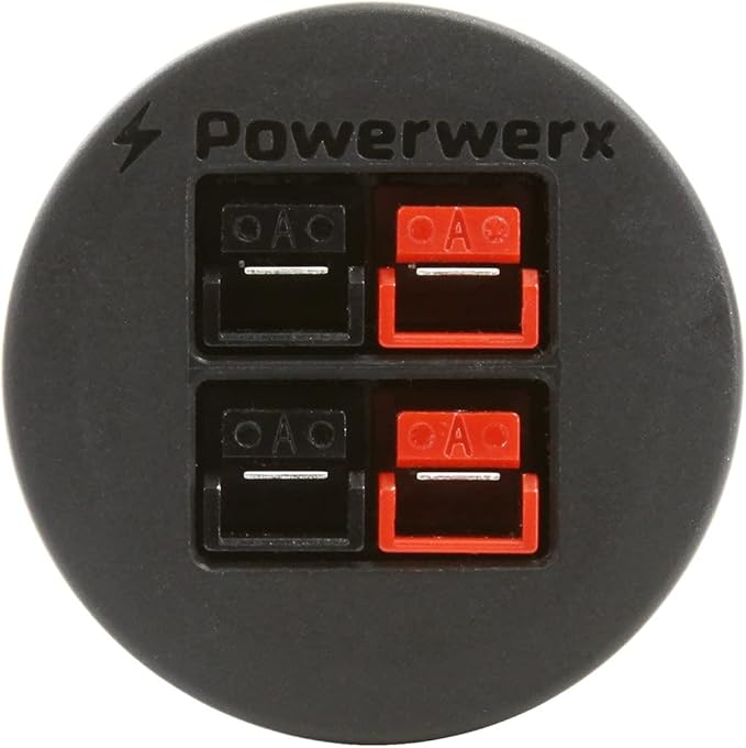 Powerwerx PanelPole2 Panel Mount Housing for Two Anderson Powerpole Connectors with a Weather Tight Cover