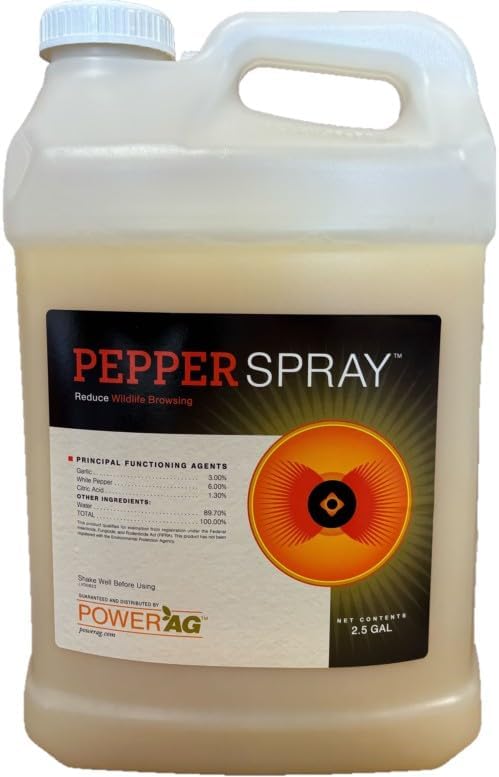 Pepper Spray Animal Repellent 2.5 Gallons Concentrate All-Natural Deter Animals from Garden and Crops