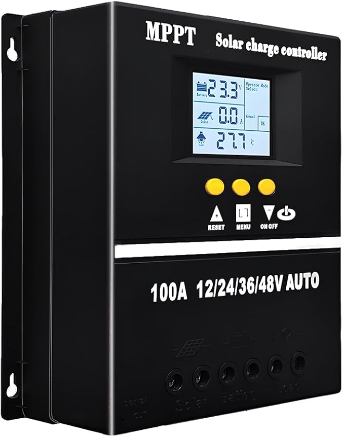 60A MPPT Solar Charge Controller 12V 24V 36V 48V LCD Display Battery Intelligent Regulator Max 100V Input Dual USB for Lead-Acid/Lithium