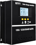 60A MPPT Solar Charge Controller 12V 24V 36V 48V LCD Display Battery Intelligent Regulator Max 100V Input Dual USB for Lead-Acid/Lithium