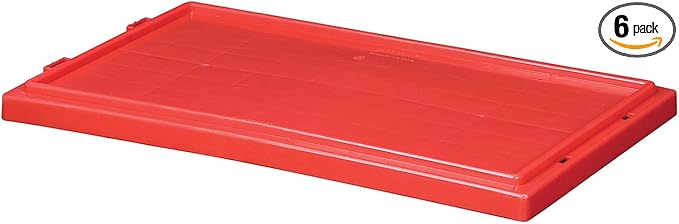 Akro-Mils 35181 Lid for 35180 and 35185 Plastic Nest and Stack Storage Tote Red (6-Pack)