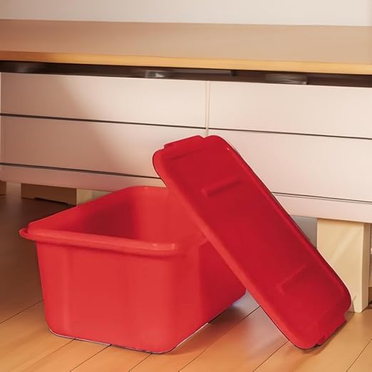 School Smart Storage Bin with Non-Snap Lid 15 Quart Red