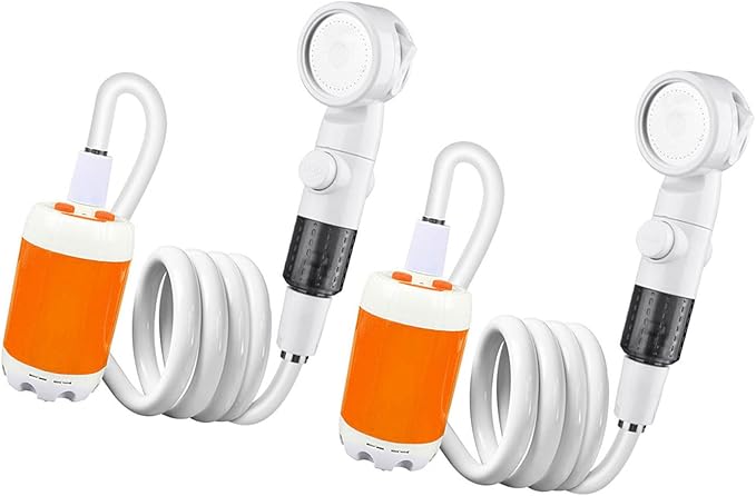 2PCS Rechargeable Outdoor Shower Set Cordless Water Sprayer for Camping Pet Care &amp Travel Portable Outdoor Shower