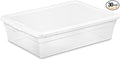 Sterilite 30-Pack Storage Box Stackable Clear Plastic Bins with Snap-On Lids 28 Quart