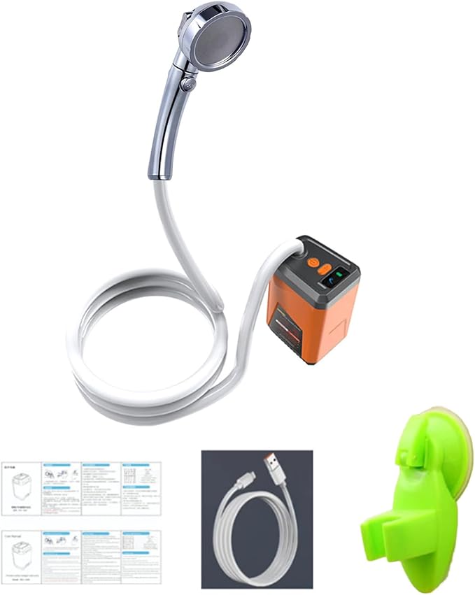 Handheld Rechargeable Camping Shower Portable Camp Shower Pumps Outdoor Shower Head for Camping Hiking Traveling