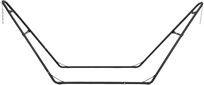 Heavy Duty Hammock Stand 550 lb Capacity Universal Portable Steel Hammock Hanging Stand for Indoor/Outdoor Patio Camping Powder-Coated Rustproof Frame with Adjustable Chains &amp S-Hooks