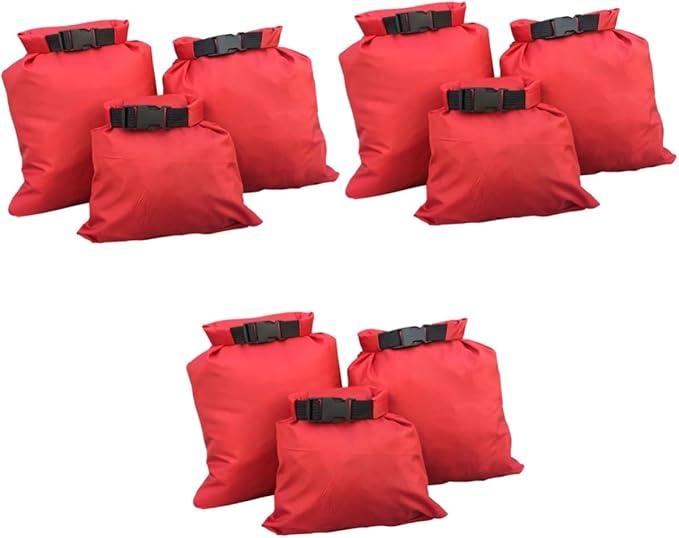 Garneck 9pcs Pack Dry Bags Floating Pouch for Kayaking Boating Camping Rafting Fishing