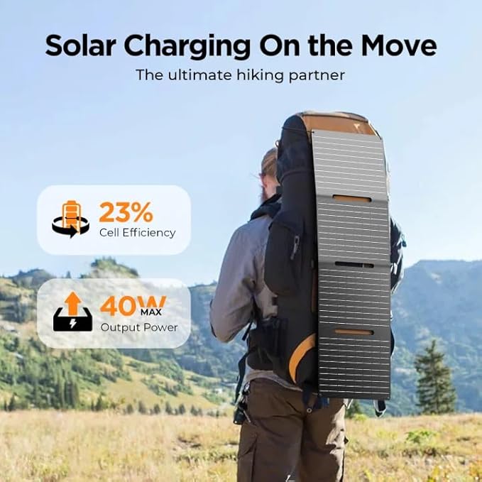 SinKeu Solar Generator with Panels Included - 300W Portable Power Station with 40W Solar Panel256Wh (80000mAh) LiFePO4 Battery with USB DC AC Outlets for Home Laptop RV Hurricane Camping