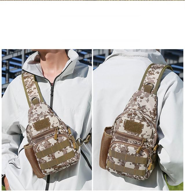 Sling Crossbody Backpack with Water Bottle Holder Chest Shoulder Backpack Sports Bag Leisure Waterproof Oxford Cloth Water Bottle Cell Phone Bag for Outdoor Travel 03