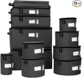 China Storage Hard Shell Containers 12-Piece Set Moving Boxes for Dinnerware Glasses Plates Mugs and Saucers Sturdy Dish Organizer with Dividers for Seasonal Storage - Service for 12 - Black