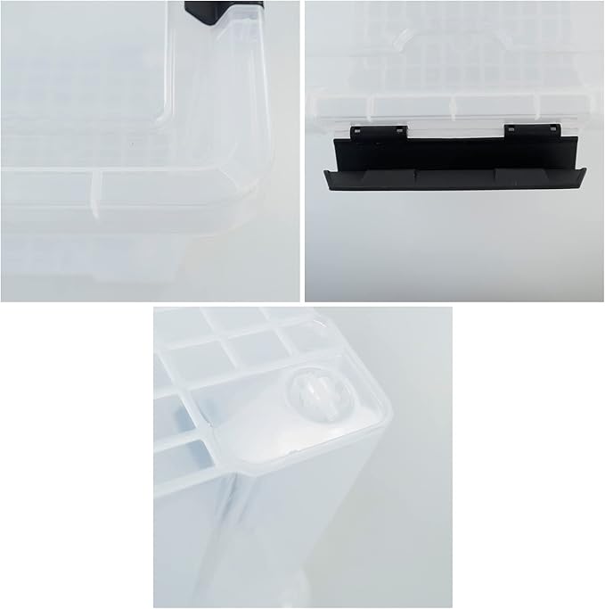 50 Quart Plastic Storage Bin Stackable and Nestable Storage Boxes with Clear Lids and Secure Latching Buckles Large Storage Container with Wheels (Clear 50Quart-4Pack)