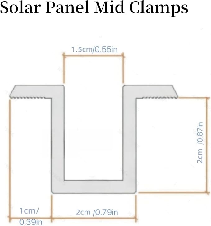 Solar Panel Mid Clamps Solar Bracket Aluminium Mounting Accessories for Solar Panel Mounting (80)