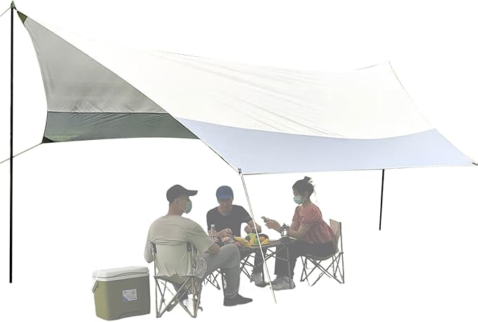Camping Sunshade Awning | 5.2x4.5m Outside Sun Protection Shelter | Outdoor Canopy Shelter - for Beach Picnic Fishing Backyard Garden Patio Lawn