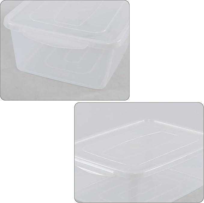 Readsky 12 Packs Clear Plastic Latching Storage Box 14 Quart Latch Containers with Lid Clear Latching Storage Bin