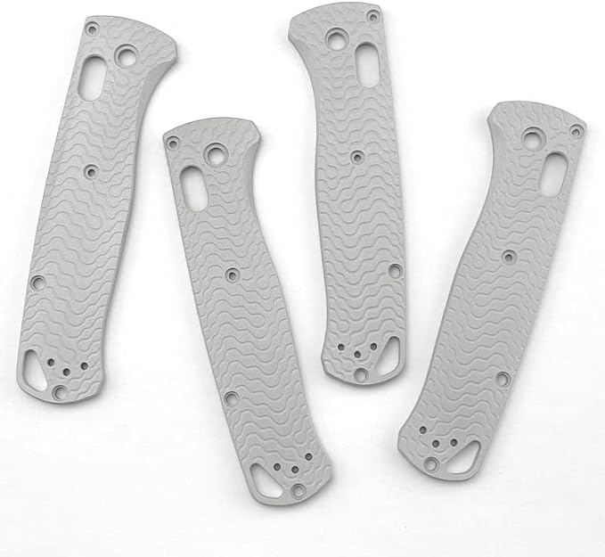 1 Pair Custom Aluminum Alloy Scales Fits for Bugout 535 CNC Non Slip Handle Patch with Stripe Pattern DIY Accessory