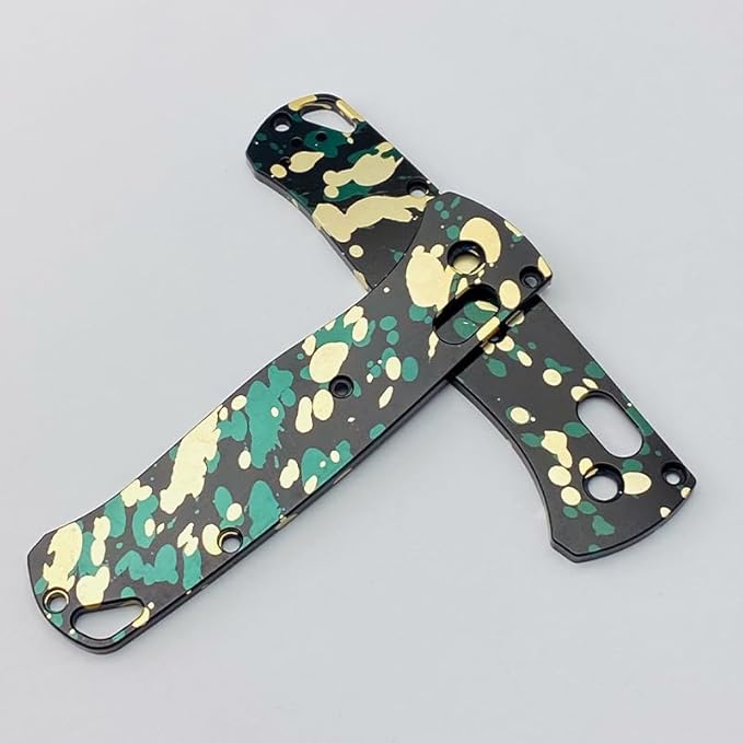 1 Pair Aluminum Scales Fits for Bugout 535 DIY Making Accessory Camouflage Oxidation Handle Patch Replacement