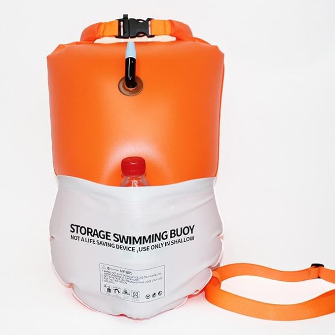 Alomejor 20L Swim Buoy Tow Float Bag Inflatable Swim Bubble with Dry Storage Space for Swimmers and Triathlon