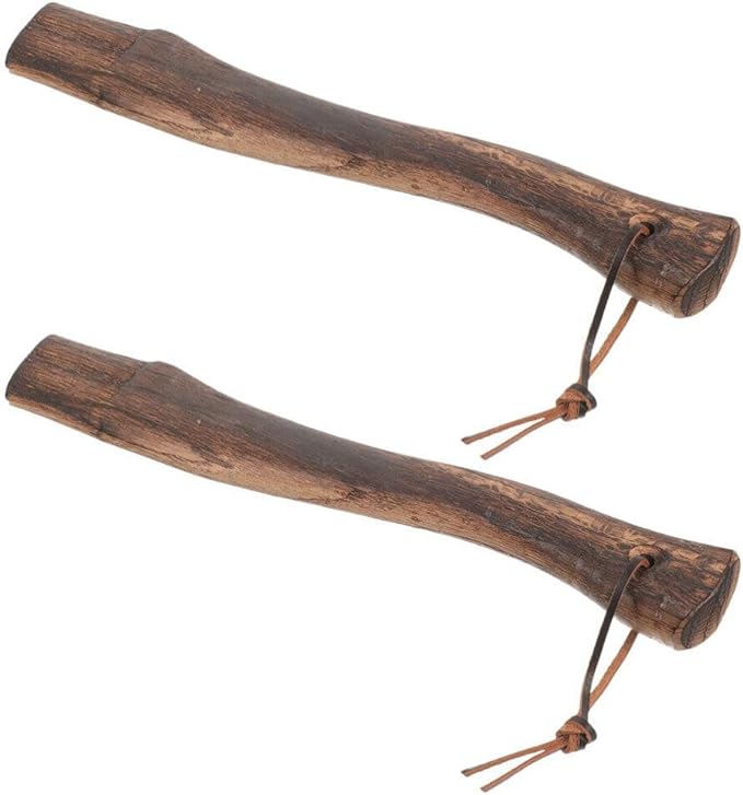 Sosoport 2pcs Wooden Axe Grip Replacement Handle Wood Axe Handle Comfortable Grip for Gardening Camping Hiking and Outdoor Activities