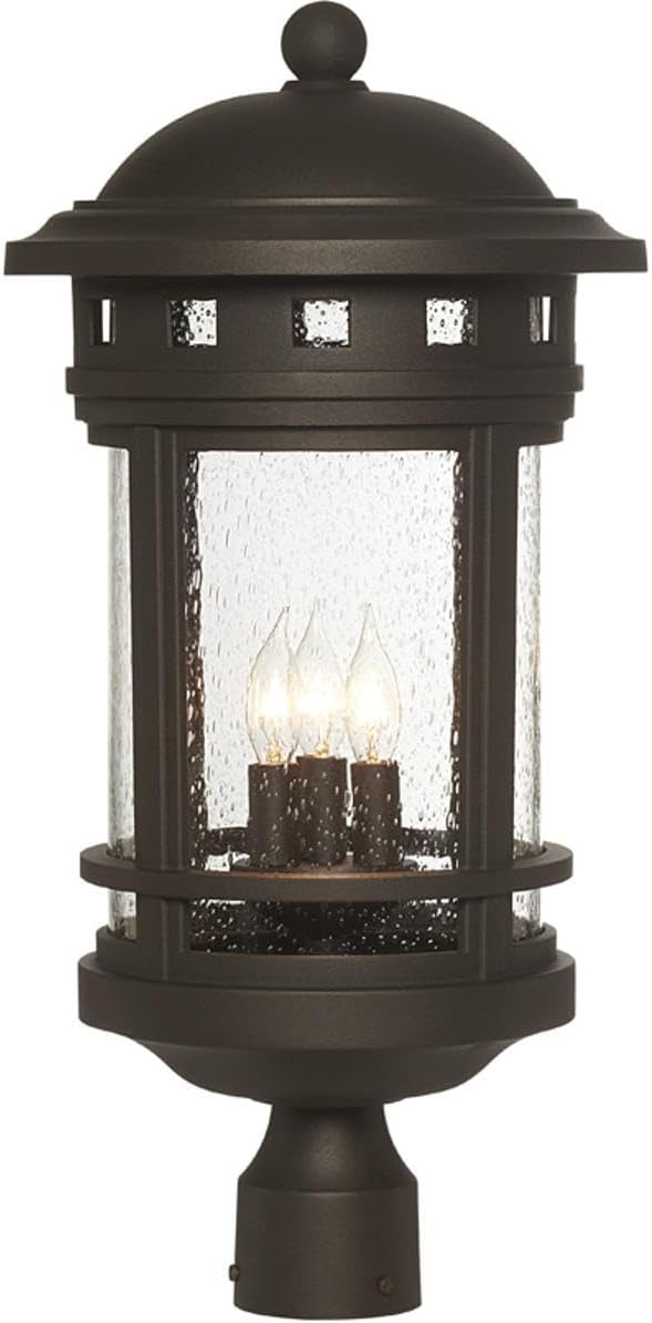 Designers Fountain 3-Light Sedona Outdoor Post Lantern 23 Inch Exterior Lighting Fixture Oil Rubbed Bronze 2396-ORB