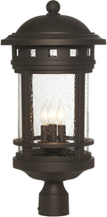 Designers Fountain 3-Light Sedona Outdoor Post Lantern 23 Inch Exterior Lighting Fixture Oil Rubbed Bronze 2396-ORB
