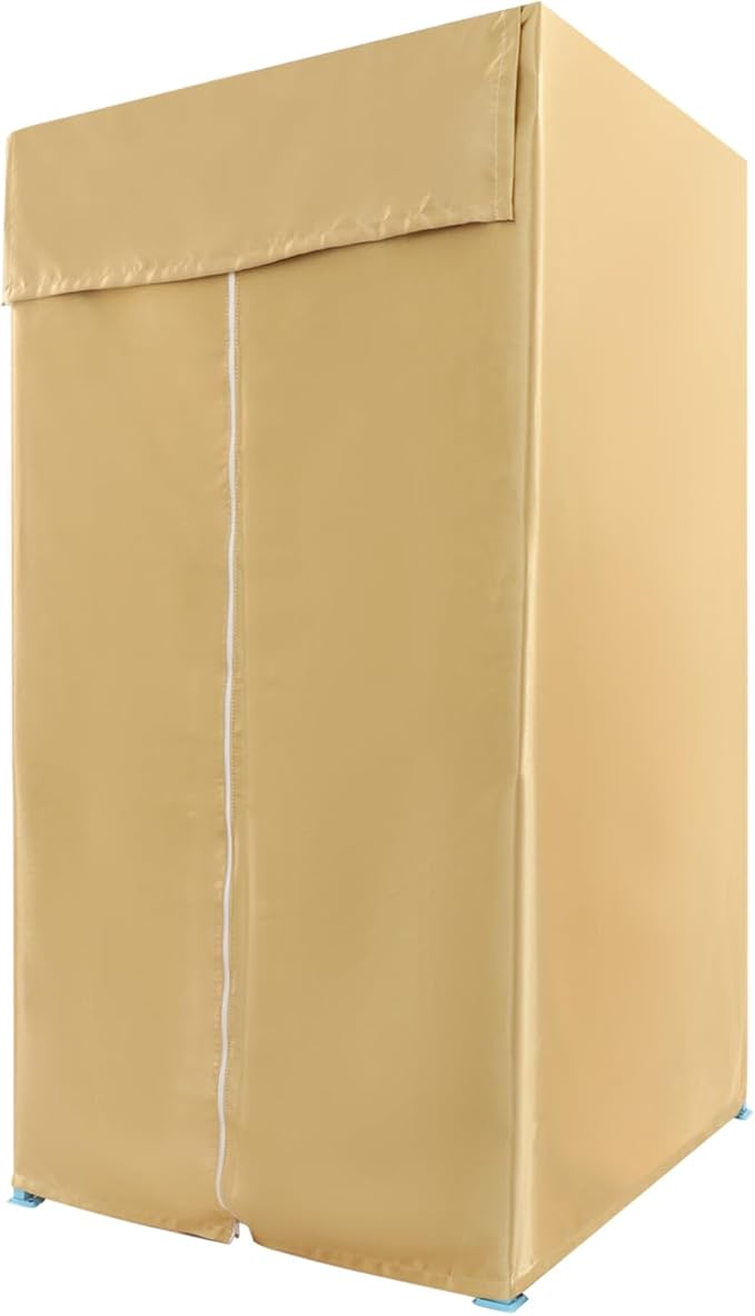 Portable Privacy Dressing Room Height Adjustable Canopy Changing Room for Indoor Photoshoots Camping Pool 3.28 * 3.28 * 6.56ft (Champagne Gold)