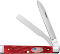 Case XX Pocket Knife BABY DOC - DARK RED JIG BONE -STARS &amp STRIPES SHIELD Item #10847-6282SP SS - Length Closed: 2 7/8Inches