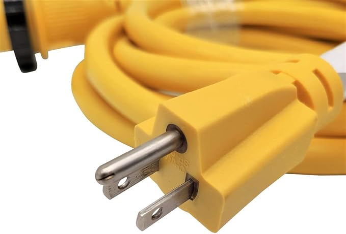 Parkworld 691968 Shore Power Adapter Cord Household 15A Male 5-15P to L5-30R RV/Camper/Marine 30A Female with Locking Ring (16FT)