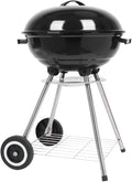 VINGLI 18 Inch Charcoal Grill Original Kettle Apple Charcoal Grilling Stove Large Oven for Outdoor Courtyard Picnic Roast Meat Home BBQ