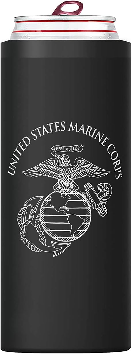 USMC Slim Can Cooler for Beer &amp Seltzer | Insulated Marine Corps Can Cooler