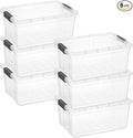 Superio Storage Bins with Lids Clear Plastic Containers for Organizing Stackable Totes BPA Free Odor Free Organizer Boxes for Home and Dorm (6 Pack 36 Qt)