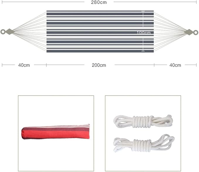 Portable Hammock 200 * 120cm Portable Outdoor Camping Hammock Swing Melon Flutter Canvas Thick Hammock for Backpacking Beach