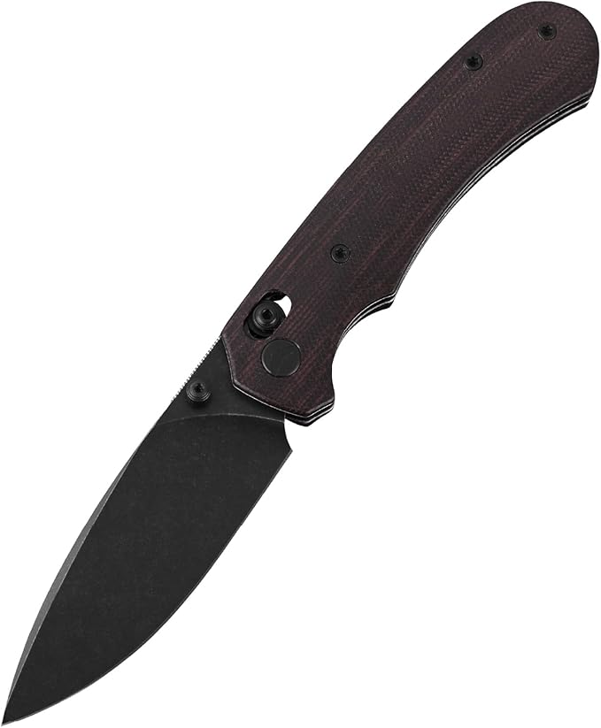 Folding Pocket Knife 3.31'' 154CM Blade EDC Knife Erogonomic Canvas Micarta Handle Pocket Knives for Men Hunting Hiking Survival Knives (Red)