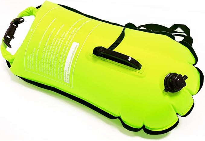 NuCamper Swim Buoy for Open Water Swimmers With Adjustable Waist Belt Waterproof Dry Bag Swim Bubble For Safty Swimming Training Snorkeling Kayaking Diving Boating Large Capacity 28L