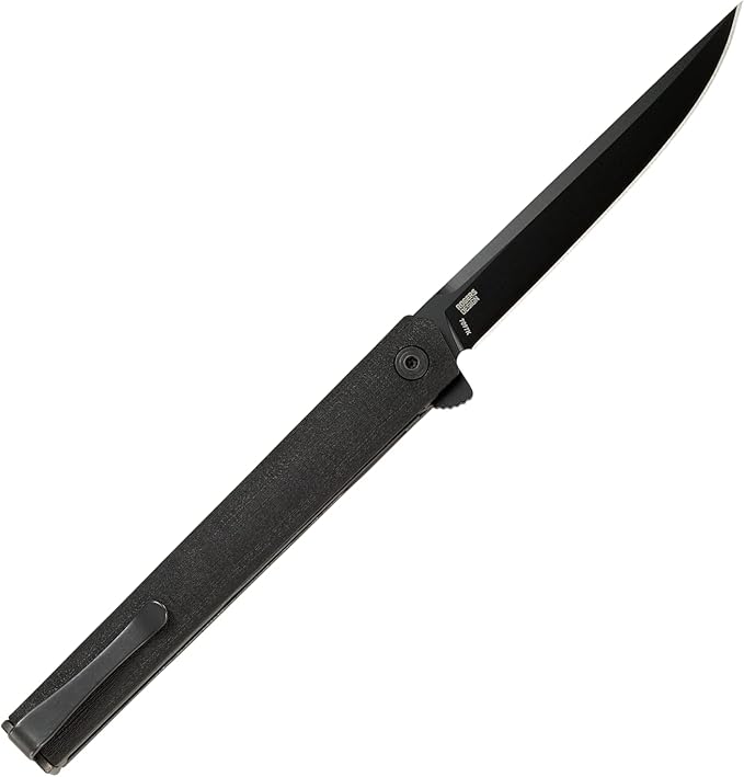 CRKT CEO Everyday Carry EDC Pocket Folding Knife with Liner Lock: AUS 8 Plain Edge Blade Glass-Reinforced Nylon Handle Reversible Pocket Clip 7097K